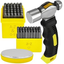 63 PCS Metal Stamping Kit - Letter  Number Punch Set for Jewelry  Leather Craf