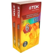 Tdk 120 Minute Vhs Tape 2 Pack High Quality Recording Playback 4 Hours