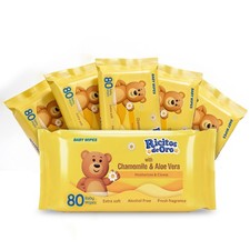 Ricitos de Oro Baby Wipes Scented Chamomile  Aloe 1 Count Pack of 6 , White