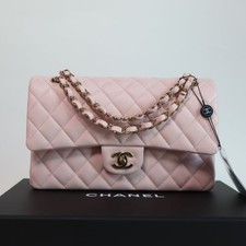 CHANEL Classic Medium Flap Bag Latest Version Light Pink NH620 72610279