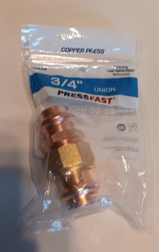 Copper Press 3/4" x 3/4" ProPress Copper Union, Press x Press