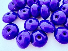 Czech Glass Flat Disc Beads Cobalt Blue 10mm