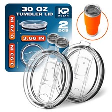 2 Pack Universal 30 oz Tumbler Lids - Sliding Closure Spill-Proof  Splash