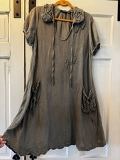 Boho bohemian-style J.P. & Mattie green cotton crinkle dress