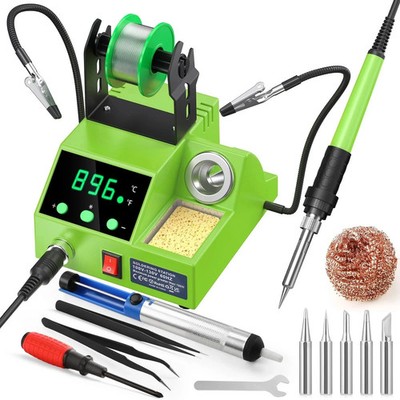 Soldering Station, 100W Digital Display Soldering Iron Station Kit with 2 Hel*