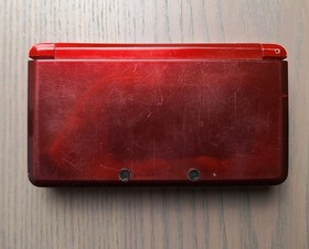 Nintendo 3DS Flare Red Region Free Console 128GB Tested w/ Charger & Stylus