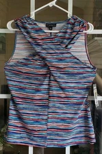 Bold Elements Multi Stripe Criss Cross Stretch Top Large  Bin 1-85