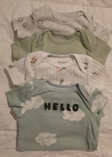 Infants Lot of 4 Carters/Okie DokieOne Piece Bodysuits W/Snaps 0-3 Months