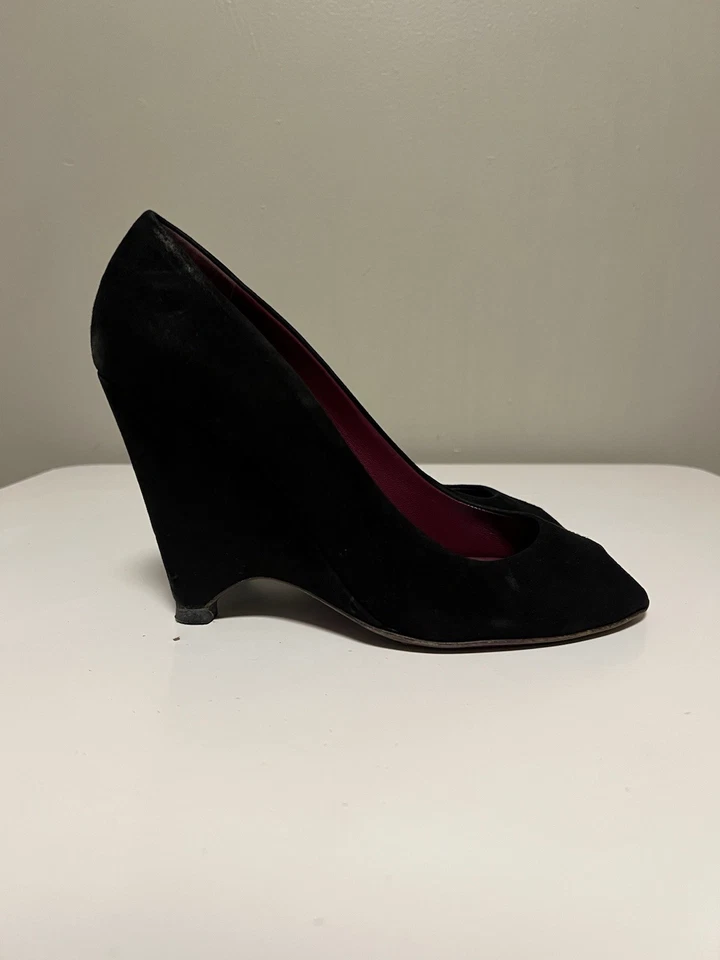 Miu Miu pumps open toe suede wedge sole Women’s EU 38.5 US 8.5 - Image 2 of 4