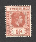 Leeward Islands KGVI 1.5d Chestnut 1938 SG 101 Used Stamp. King George VI
