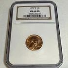 1957-D Lincoln Wheat Cent, Graded MS 66 RD  by NGC Rare Red Penny U.S. Mint