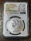 2021-CC PRIVY MORGAN $1 DOLLAR FIRST DAY OF ISSUE MS70 100TH ANNIVERSARY