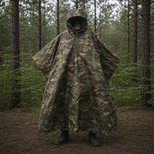 Anti-thermal imaging (anti-drone) raincoat DOUBLE-SIDED SPRING-SUMMER tactic