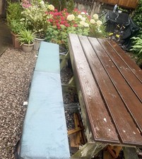 Large Pub Type Outdoor Bench with custom padded seating
