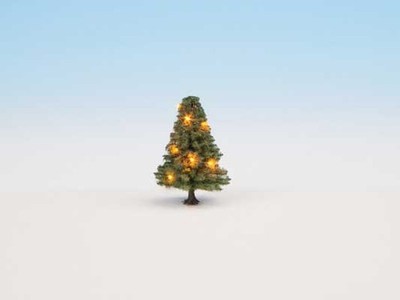 Noch O 22111 Fir Tree with Working LED Christmas Lights 2'' for Model Layouts
