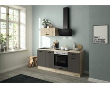 IMPULS Küchenzeile ohne Geräte PESCE 195 cm vulkanbraun matt vormontiert Variant