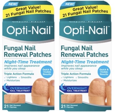 2 Pack Opti-Nail FUNGAL NAIL RENEWAL PATCHES Night-Time Treatment 21ct X2 New
