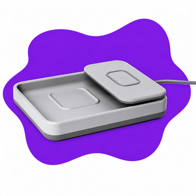 TYLT Tray Pivot 15W Fast Wireless Charger Compatible w Samsung, Apple & AirPods