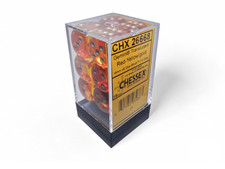 Chessex: Gemini Translucent Red/Yellow 16mm d6 Dice Block 12 Dice 