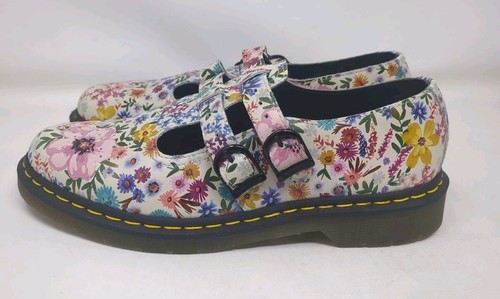 Dr. Martens 8065 Wanderlust Double Strap Floral Mary Jane White Womens US Size11