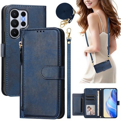 For Samsung S22 S25 S26 Ultra Plus Shockproof Wallet Flip Zipper Wallet Case 