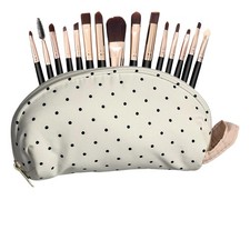 Polka Dot Pencil Case Cute Kawaii Stationery Organizer Bag Pen School Supplies