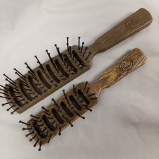 Vintage Goody Vented Wood Grain Hair Brush Stiff Bristle USA 8" Full  6  Travel