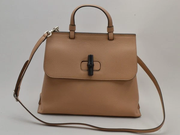 Gucci 392013 A7MON cuir 2754 ROSE BEIGE 2WAY sac à main épaule beige sil
