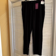 Lee Relaxed Fit Mid Rise Straight Leg Flex Pants Sz 14M Black NEW NWT