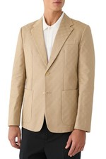 54IT - Gucci Beige GG cotton gabardine jacquard blazer jacket - BNWT 827953