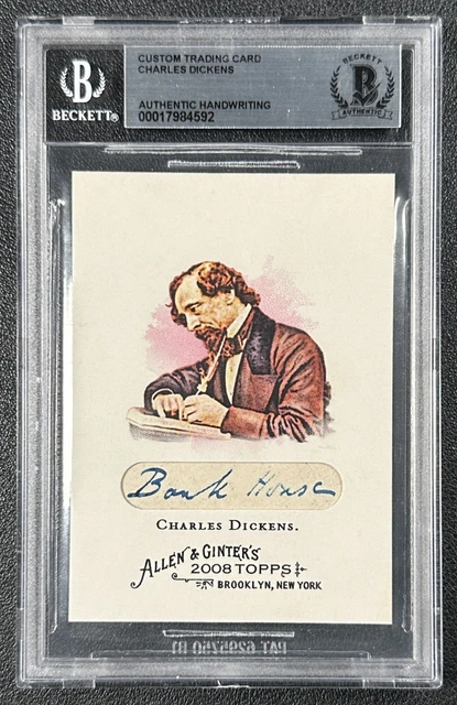 Charles Dickens BGS AUTH 2008 TOPPS ALLEN GINTER #219 CUT HANDWRITING SAMPLE 592