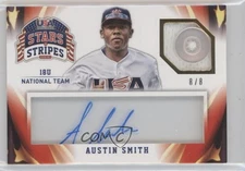 2015 Stars and Stripes Materials Signatures Button 8/8 Austin Smith #10 Auto 3y4