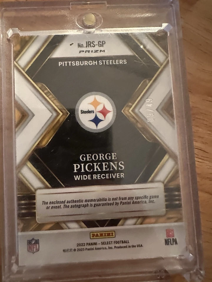 2022 Panini Select - Jumbo Rookie Signature Swatches George Pickens /49 - Image 2 of 2