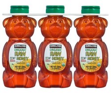 Kirkland Signature Raw Organic Honey Bear 24 oz 3 count EXP 07/2027
