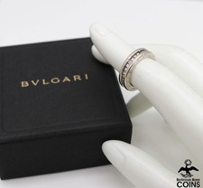 Bulgari 18k White Gold 0.5 CTW Diamond Band Statement Ring w/ Box