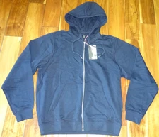 RAPHA MEN'S COTTON ZIP HOODIE JACKET NAVY $190 size LARGE....NWT