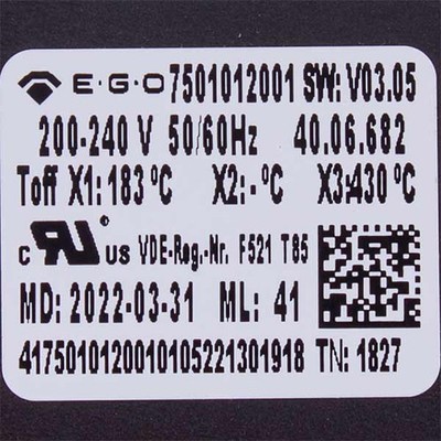Cooling thermostat of the working chamber Rational 40.06.682P 200