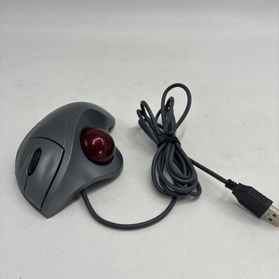 Logitech TrackMan Wheel Mouse USB Optical Trackball Mouse Silver T-BB18 Works
