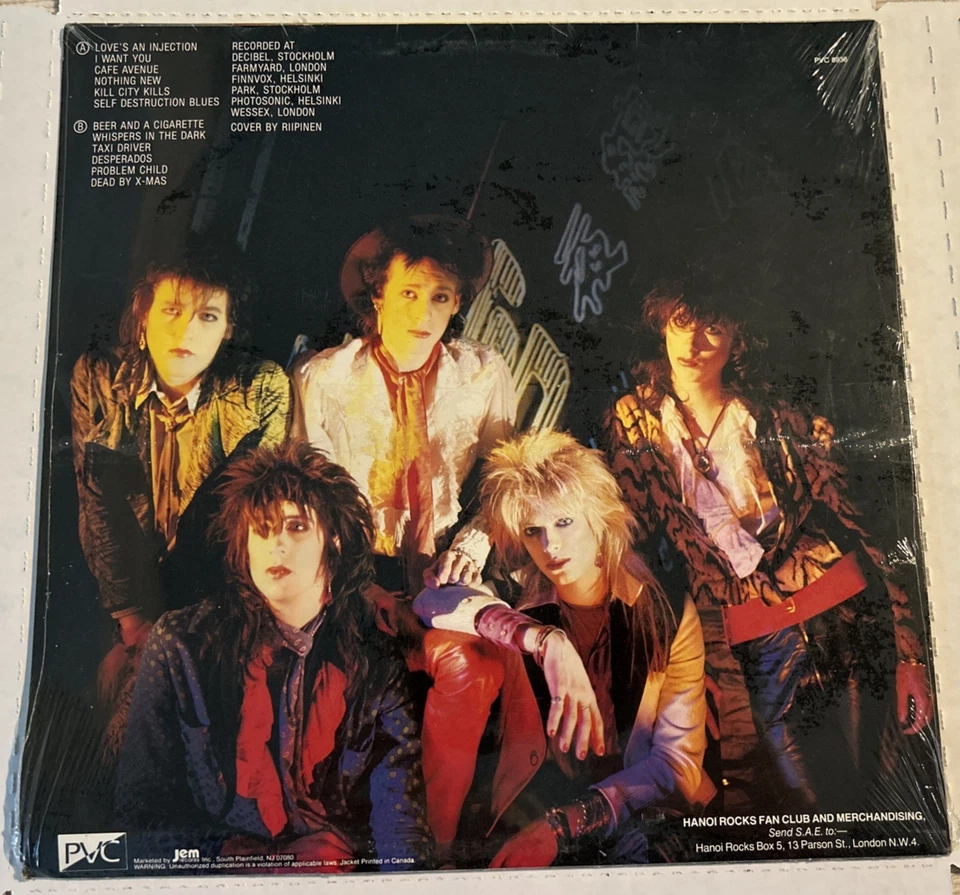 **SEALED** HANOI ROCKS-SELF DESTRUCTION BLUES-1985 OG VINYL PVC RECORDS PVC 8936 - Image 2 of 4