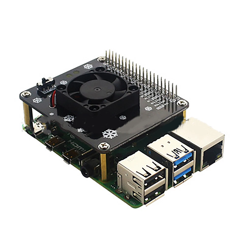 Per Raspberry Pi 4B/3B+/3B ventola radiatore scheda di espansione scheda termica LED parte - Immagine 3 di 4