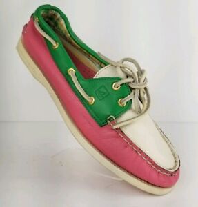 pink and green sperrys