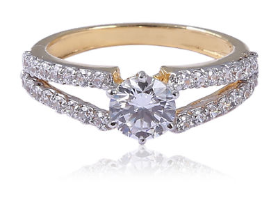1.10 Cts Round Brilliant Cut Diamonds Anniversary Solitaire Ring In 585 14K Gold