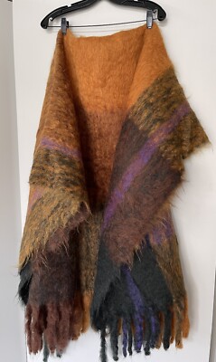 Lena Rewell Plaid Mohair Wool Blanket/Throw, Home/NEW!!!