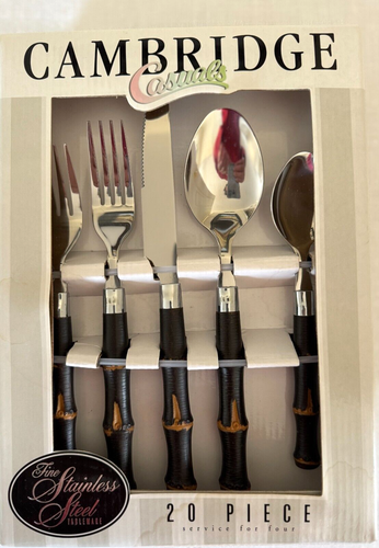 Cambridge Silversmiths Bamboo 20-piece Flatware Set - Service for 4 - BNIB