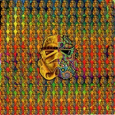 Trippy Trooper BLOTTER ART perforated paper sheet 900 squares psychedelic art 