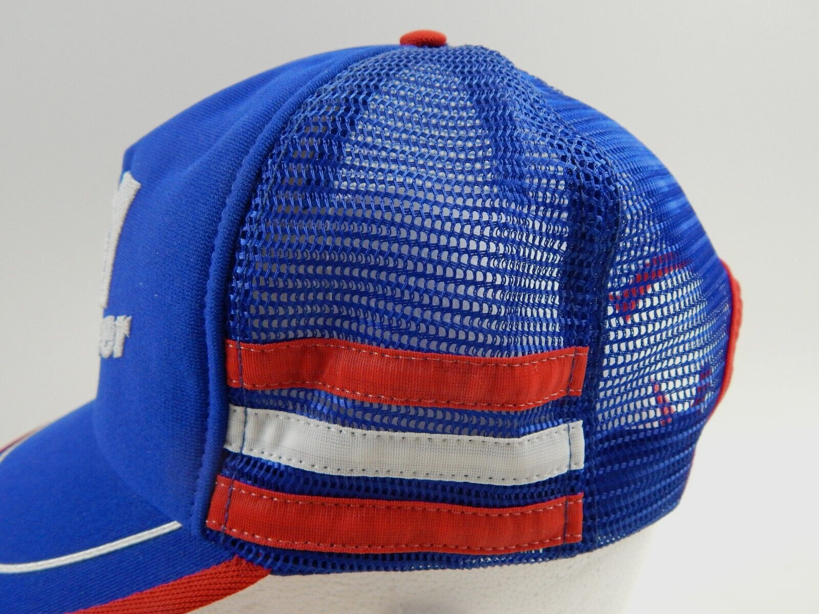 Rare VTG Pepsi Power Cola Three 3 Stripe Blue Snapback Foam Mesh Trucker Hat image 4