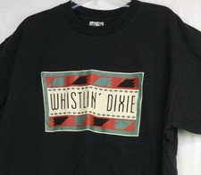 Vintage Oneita T Shirt Mens XL Black Whistlin Dixie USA Made 90's Single Stitch