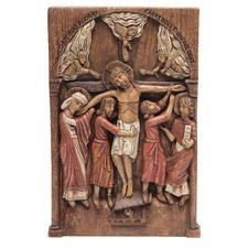Silos Crucifixion Bas Relief 37x24 cm Wood Bethl?em