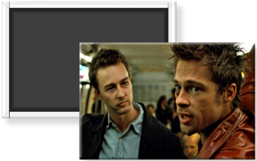 Fight Club Edward Norton Brad Pitt Tyler Durden Subway Image