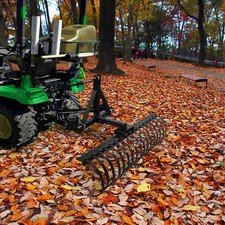 49'' Tractor Pine Straw Rake Landscape Rake 3 Point Attach Rake 2''x2'' Receiver